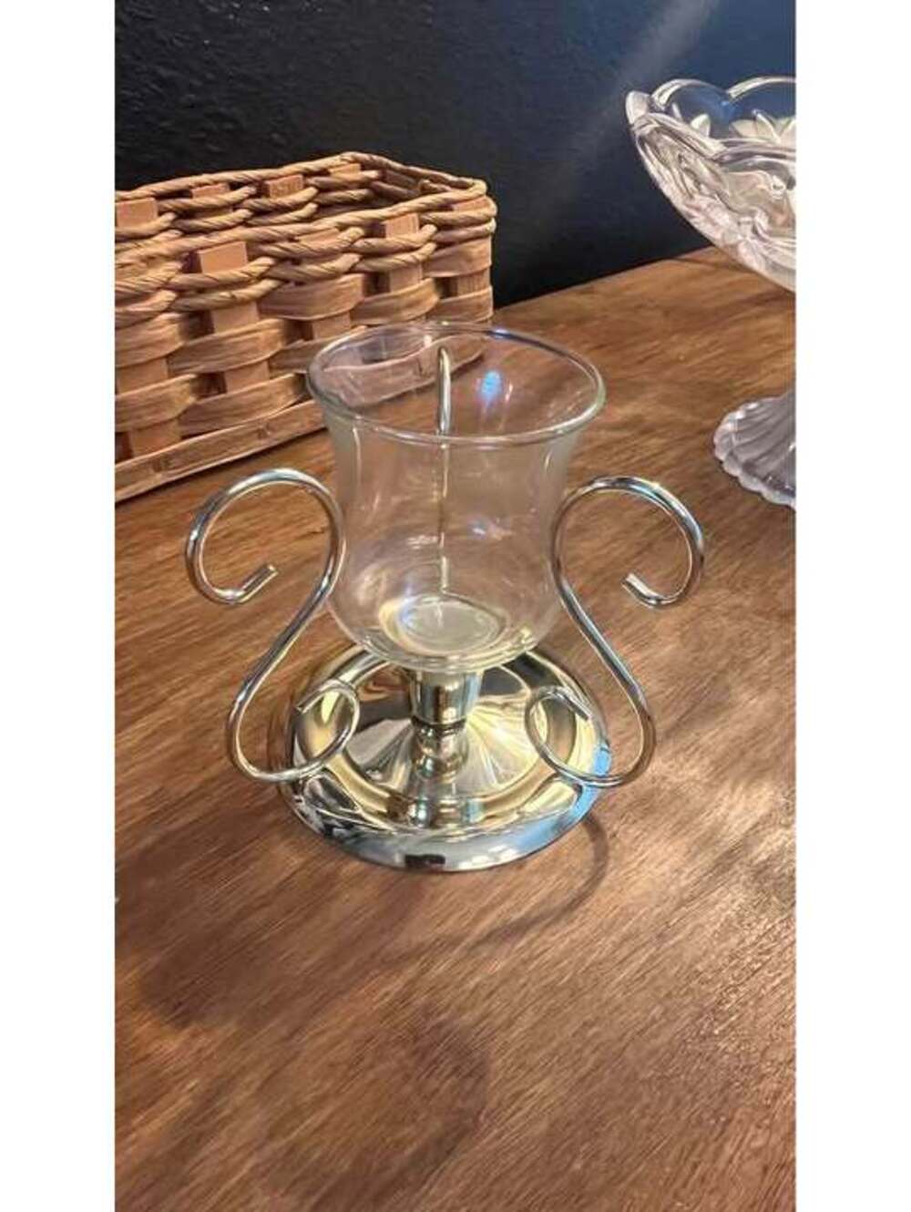 90s/Y2K glam, romantic, vanity, Hollywood Regency Hurricane Votive Candle Holder